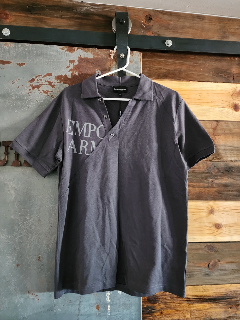 Emporio Armani Charcoal Logo Polo Shirt